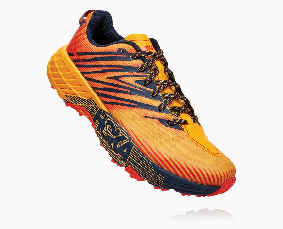 Hoka Speedgoat 4 - Men's Trail Shoes - Orange - UK 485GPFKRI